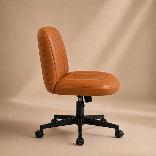 The MiraForm Armless Swivel Chair - Brown