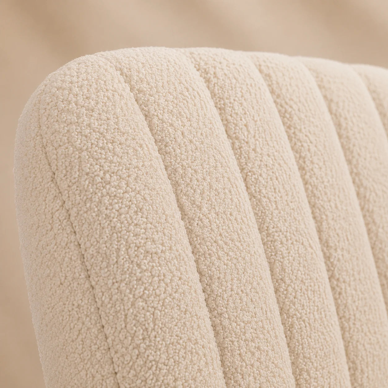 Close view of cream MiraForm upholstery