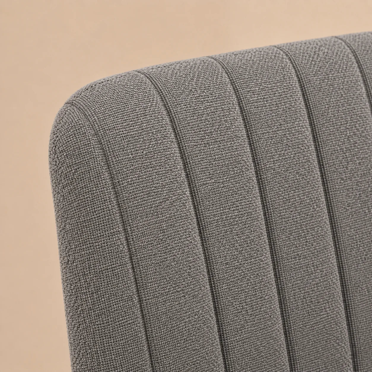 Close view of light gray MiraForm upholstery